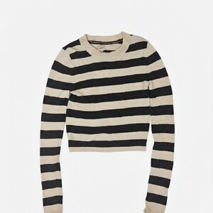 Aerie Navy and Cream Striped Sweater